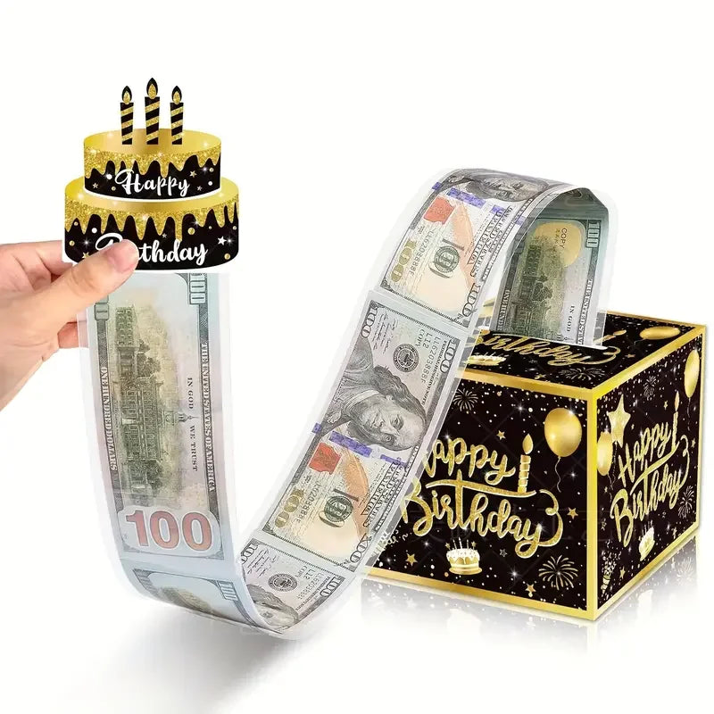 Happy Birthday Cash Gift Box - Roll-up Banknote