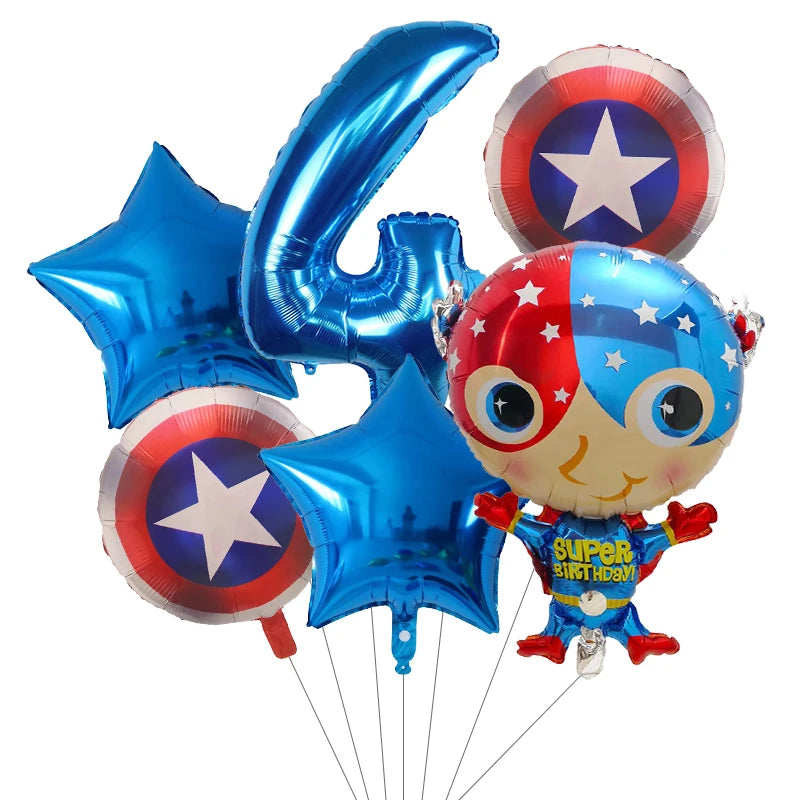 6pcs Super Hero Balloons Set