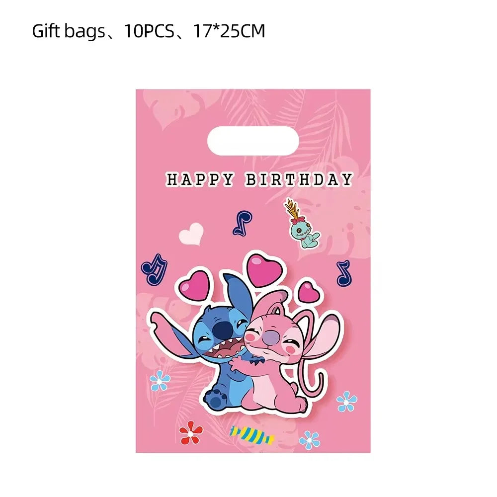 Disney Pink Lilo&Stitch Birthday Party Decoration w/Disposable Tableware