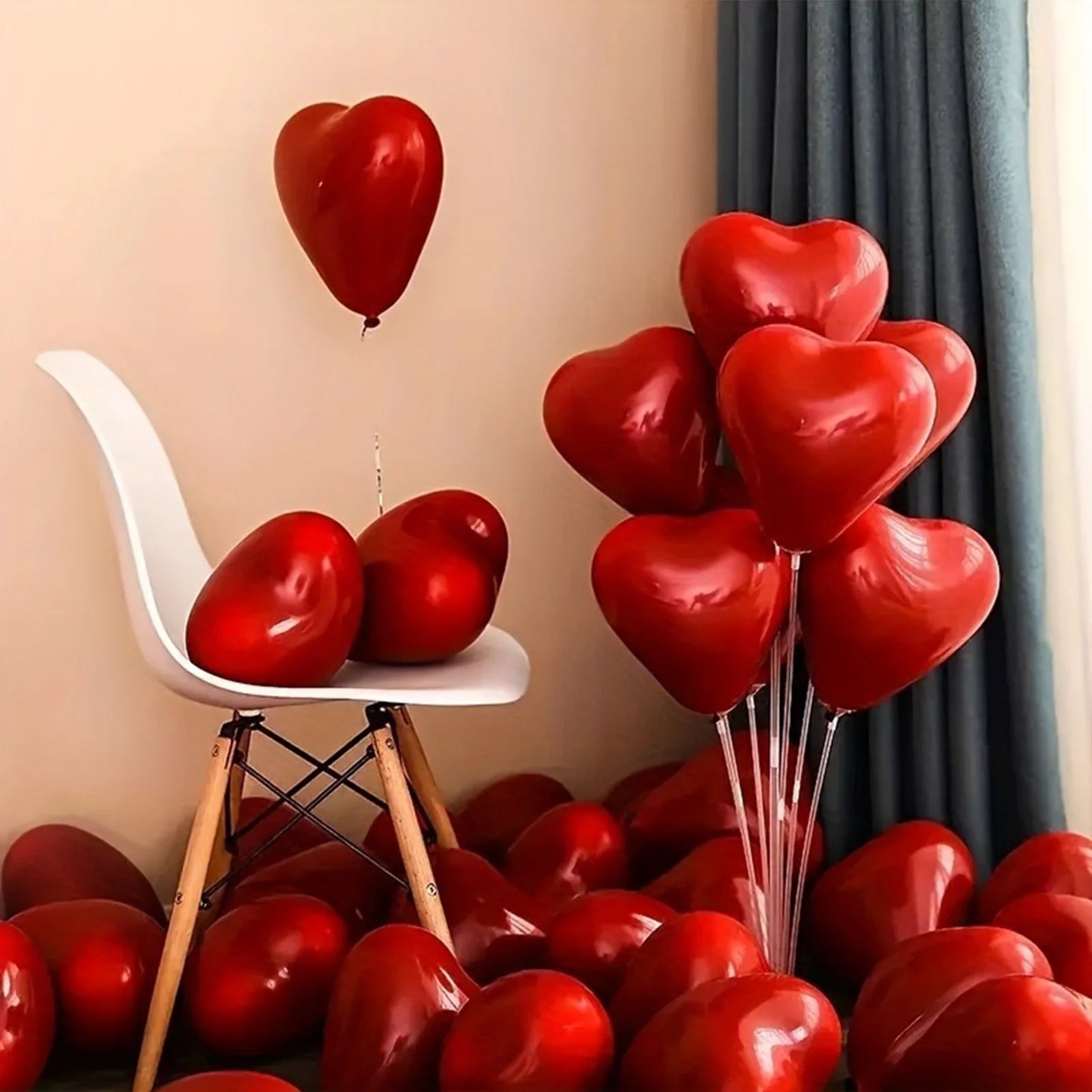 Red Heart Shaped Balloons