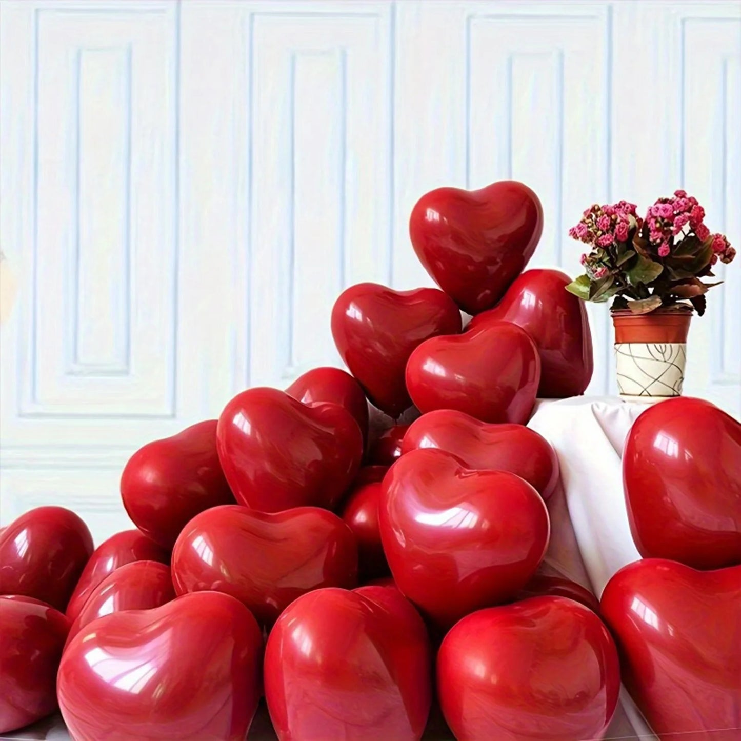 Red Heart Shaped Balloons