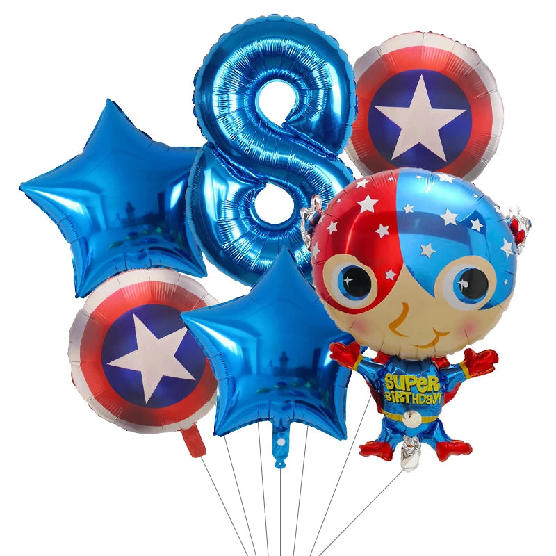 6pcs Super Hero Balloons Set