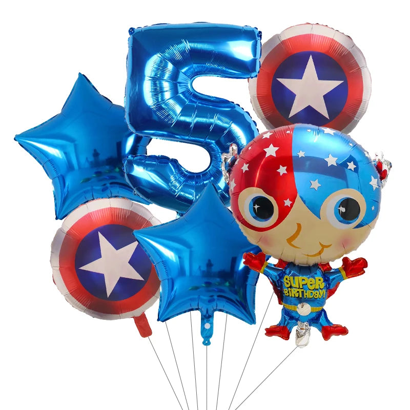 6pcs Super Hero Balloons Set