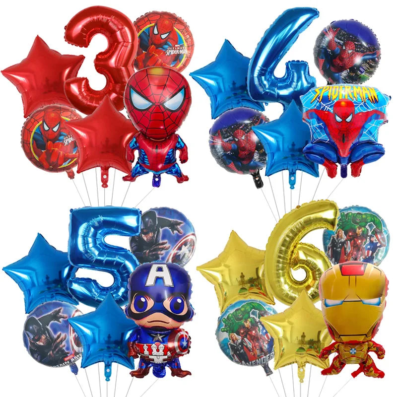 6pcs Super Hero Balloons Set