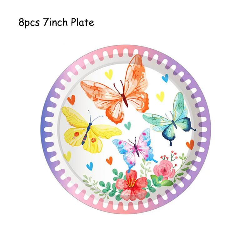 Butterfly Flower Party w/Disposable Tableware